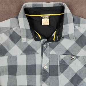 Rab Boundary Shirt Mens Large‎ Orion Blue Check Buffalo Plaid Flannel Button Up